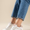 Tennis sneakers με εσωτερικό τακούνι 431.LY661-L ΑΣΠΡΟ/CHAMPAGNE