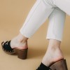 Clogs mules με suede φάσα 330.A8613-C ΜΑΥΡΟ