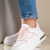 Casual sneakers σε συνδυασμό χρωμάτων 330.OX2337-L ΑΣΠΡΟ/ΡΟΖ