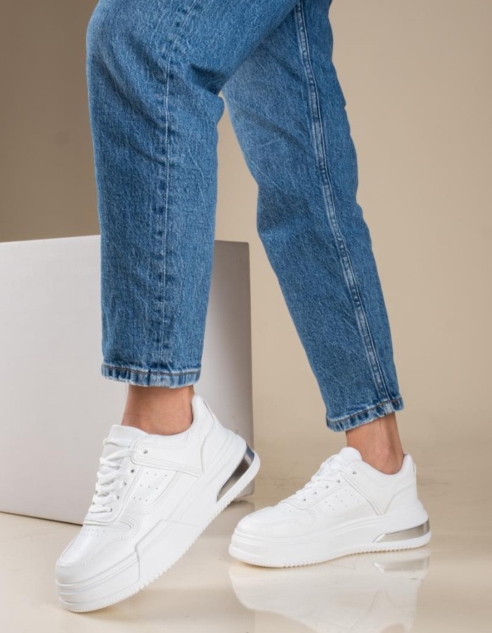 Casual sneakers σε συνδυασμό χρωμάτων 330.OX2337-L ΑΣΠΡΟ