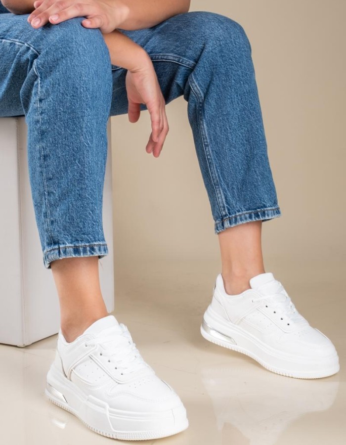 Casual sneakers σε συνδυασμό χρωμάτων 330.OX2337-L ΑΣΠΡΟ