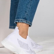 Chunky slip-on sneakers τύπου κάλτσα 416.LY505-F ΑΣΠΡΟ