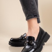 Chunky loafers με διακοσμητική αλυσίδα 330.OM2211-L ΜΑΥΡΟ