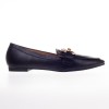 Flat loafers με διακοσμητικό χρυσό σχέδιο 412.H2127-LN ΜΑΥΡΟ