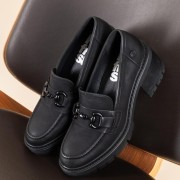 REFRESH Loafers με κρεπ σόλα 395.171417-L ΜΑΥΡΟ