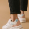 Chunky sneakers σε συνδυασμό υλικών 330.JR106-L ΑΣΠΡΟ/ΡΟΖ