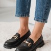 Chunky loafers με μεταλλικό διακοσμητικό 330.77-431-L ΜΑΥΡΟ