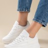 Chunky sneakers σε συνδυασμό υλικών 431.BY1699-L ΑΣΠΡΟ