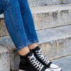 Refresh πάνινα sneakers με ιδιαίτερη σόλα 395.170846-F ΜΑΥΡΟ