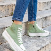 Refresh πάνινα sneakers με ιδιαίτερη σόλα 395.170846-F ΠΡΑΣΙΝΟ