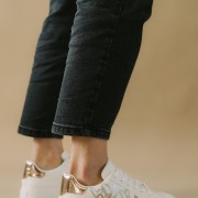 Δίσολα tennis sneakers με σχέδιο καρδιές 330.LY663-L ΑΣΠΡΟ/CHAMPAGNE