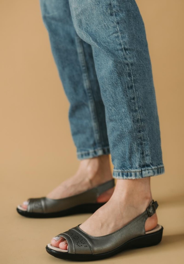 Comfort peep-toe πέδιλα 221.RENATA-180-L PEWTER