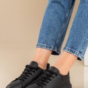 Casual δίσολα tennis sneakers 431.LY542-L ΜΑΥΡΟ