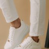 Δίσολα tennis sneakers με κρακελέ υφή 330.OX2312-L ΑΣΠΡΟ/ΡΟΖ