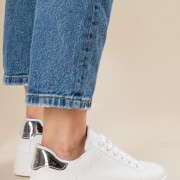 Δίσολα basic tennis sneakers 431.MS4036-L ΑΣΠΡΟ/ΑΣΗΜΙ