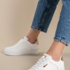 Δίσολα sneakers με εξωτερικές ραφές 431.LY357-L ΑΣΠΡΟ/CHAMPAGNE