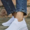 Υφασμάτινα slip-on sneakers με αερόσολα 416.LY519-F ΑΣΠΡΟ