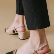 Open-heeled γόβα με στρογγυλή μύτη 330.LL1482-L ΜΠΕΖ