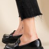 Basic loafers με τρακτερωτή σόλα 431.OM2209-L ΜΑΥΡΟ