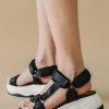 Athletic style flatforms με velcro 416.LL1445-L ΜΑΥΡΟ