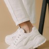 Chunky sneakers σε συνδυασμό υλικών 330.JR2109-L ΑΣΠΡΟ