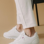 Casual μονόχρωμα sneakers 330.602-2-L ΑΣΠΡΟ