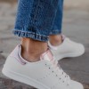 Tennis sneakers με κροκό υφή 330.HL8020A-L ΑΣΠΡΟ/ΡΟΖ