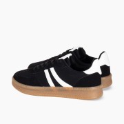 Street style sneakers με ρίγες 431.DML503-C ΜΑΥΡΟ