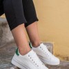 Basic tennis sneakers 420.OX2538-L ΑΣΠΡΟ/ΠΡΑΣΙΝΟ