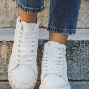 Μποτάκι sneaker με ιδιαίτερη σόλα 416.LLN305-L ΑΣΠΡΟ