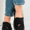 Suede loafers με chunky σόλα 396.D2730-L ΜΑΥΡΟ