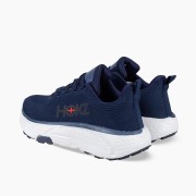 Ανδρικά υφασμάτινα running sneakers ΜΠΛΕ/ΑΣΠΡΟ