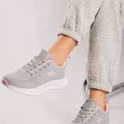 Running υφασμάτινα sneakers ΓΚΡΙ/ΡΟΖ