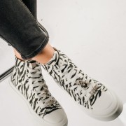 Δίσολα υφασμάτινα sneakers μποτάκια ZEBRA