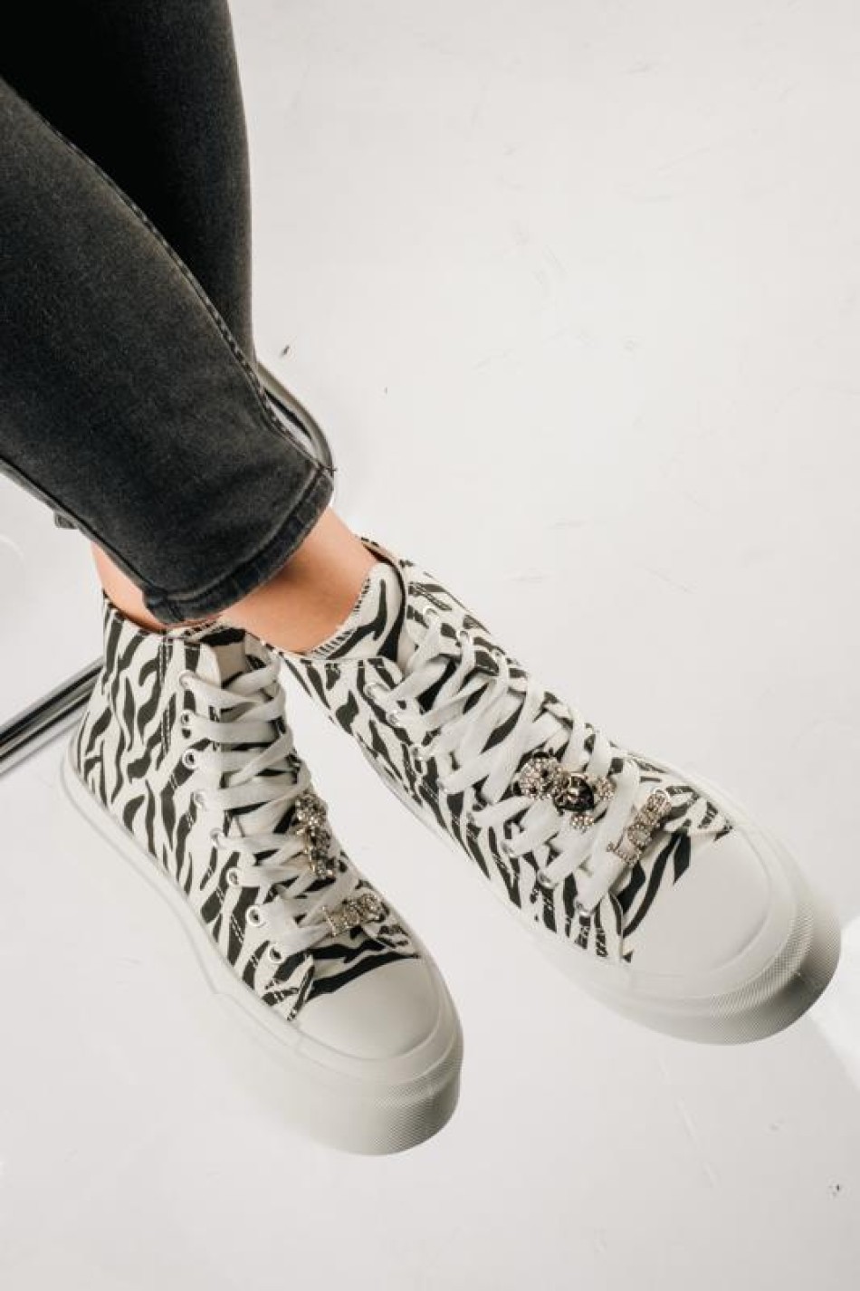 Δίσολα υφασμάτινα sneakers μποτάκια ZEBRA