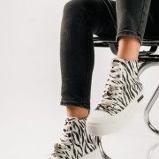 Δίσολα υφασμάτινα sneakers μποτάκια ZEBRA