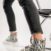 Δίσολα υφασμάτινα sneakers μποτάκια ZEBRA