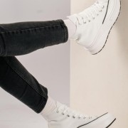 Δίσολα υφασμάτινα sneakers μποτάκια ΑΣΠΡΟ