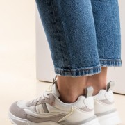 REFRESH Γυναικεία sneakers σε συνδυσμούς χρωμάτων ΑΣΠΡΟ/ΓΚΡΙ