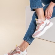 REFRESH Γυναικεία sneakers σε συνδυσμούς χρωμάτων ΑΣΠΡΟ/ΡΟΖ