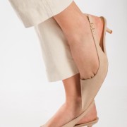 Slingback suede μυτερές γόβες ΠΟΥΡΟ