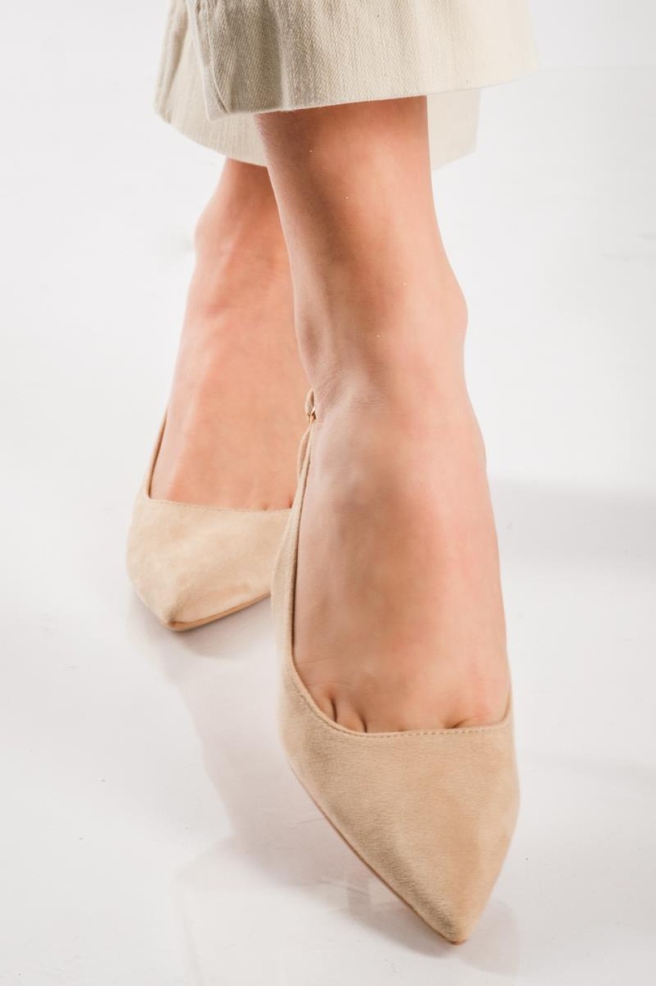 Slingback suede μυτερές γόβες ΠΟΥΡΟ