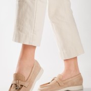 Flat suede loafers με διακοσμητικό ΠΟΥΡΟ