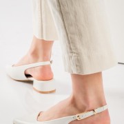 Slingback basic μυτερές γόβες ΑΣΠΡΟ