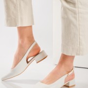 Slingback basic μυτερές γόβες ΑΣΠΡΟ