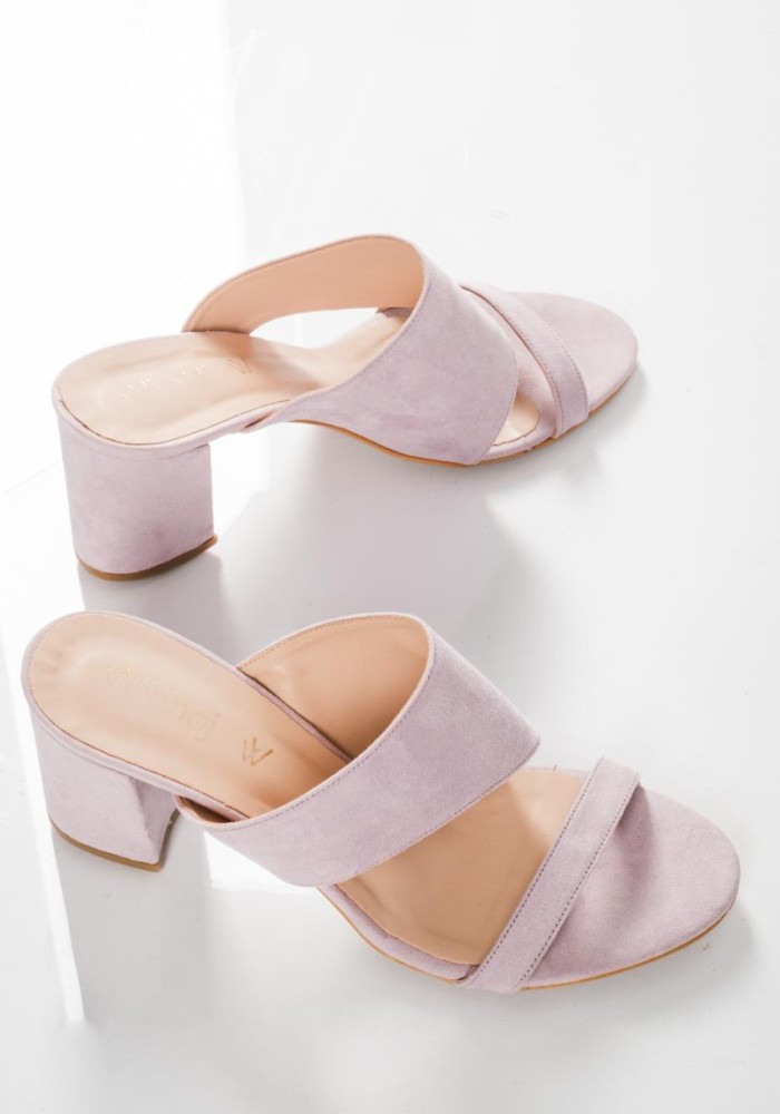 Suede mules με δύο φάσες ΛΙΛΑ