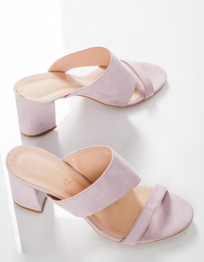 Suede mules με δύο φάσες ΛΙΛΑ