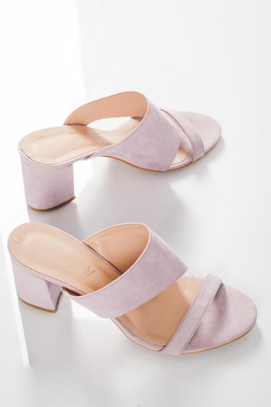 Suede mules με δύο φάσες ΛΙΛΑ