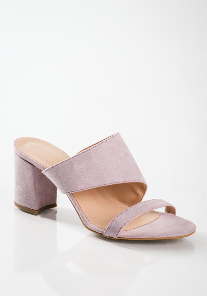 Suede mules με δύο φάσες ΛΙΛΑ