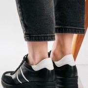 RAGAZZA δερμάτινα sneakers με πλατφόρμα ΜΑΥΡΟ